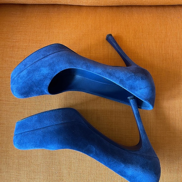 YVES SAINT LAURENT Swede BLUE HEELS💝HP - Picture 11 of 14